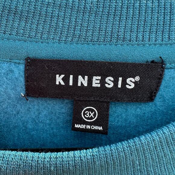 Kinesis Women's Teal Blue Round Neck Long Sleeve Pullover Sweaters Size 3X NWT - Picture 5 of 5